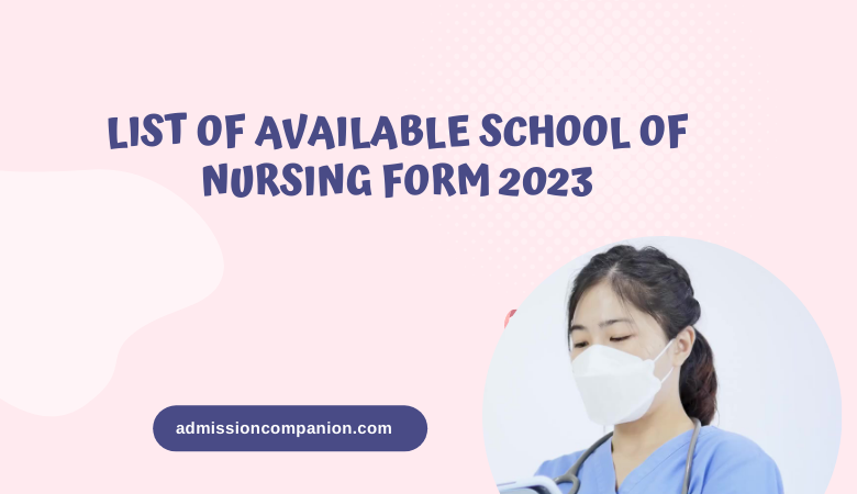 Available school of nursing form