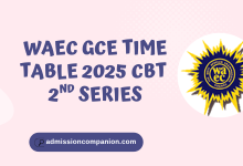 WAEC GCE TIME TABLE 2025